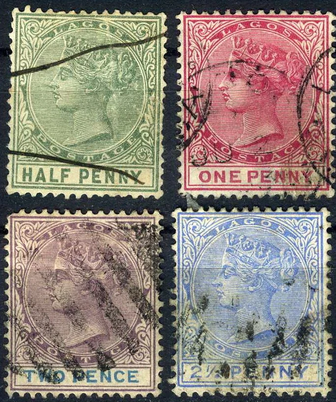 Lagos 1882 Queen Victoria Used (SC# 13, 15, 18-19) - Image 1 of 1
