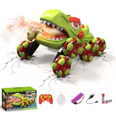 Remote Control Car, 2.4Ghz 8WD Stunt Rc Cars with Auto Demo, 360° Green - Image 1 of 4