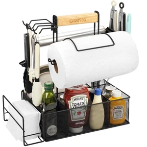 Grill Caddy - BBQ & Picnic Caddy with Paper Towel & Magnetic Tool Holders, Co... - Picture 1 of 9