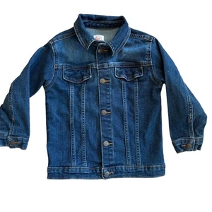Wonder Nation Jacket Jean  Kids Size 4T Dark Blue Classic Button-Front Timeless - Picture 1 of 7