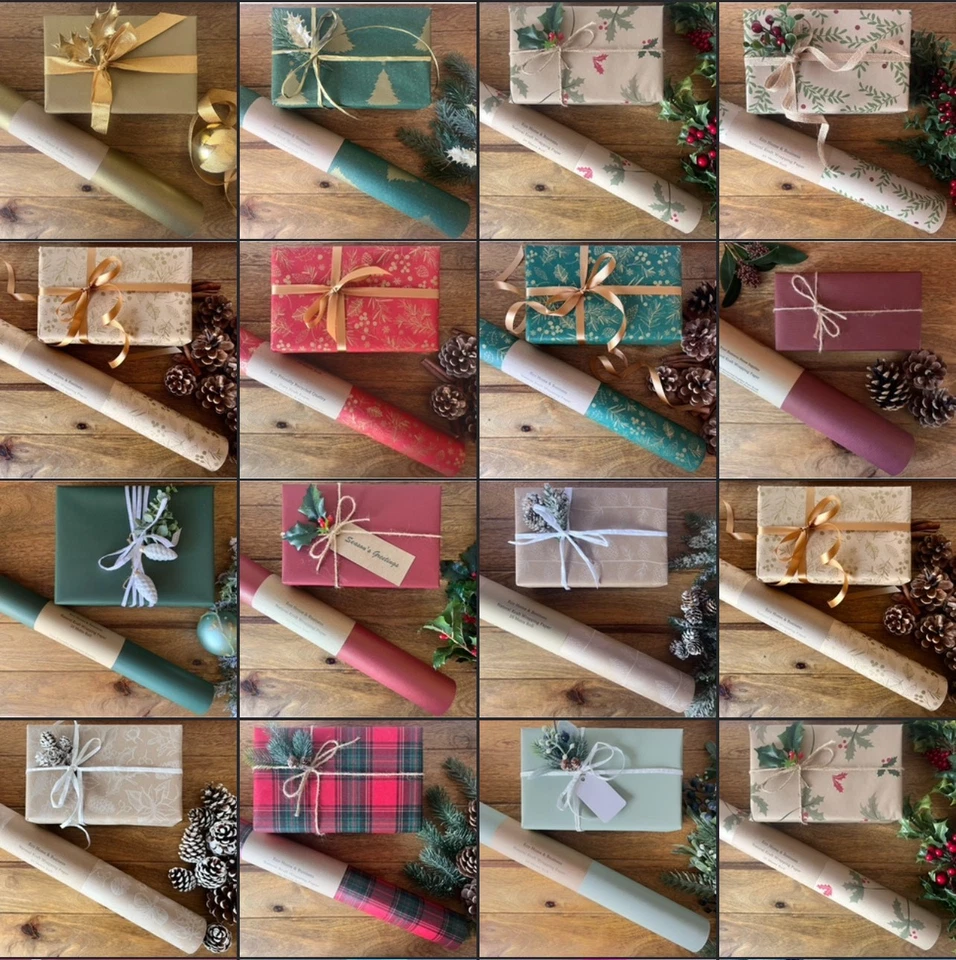 Christmas Wrapping Paper KRAFT Eco Friendly Gift Wrap Bulk Sheet Roll Birthday - Image 1 of 1