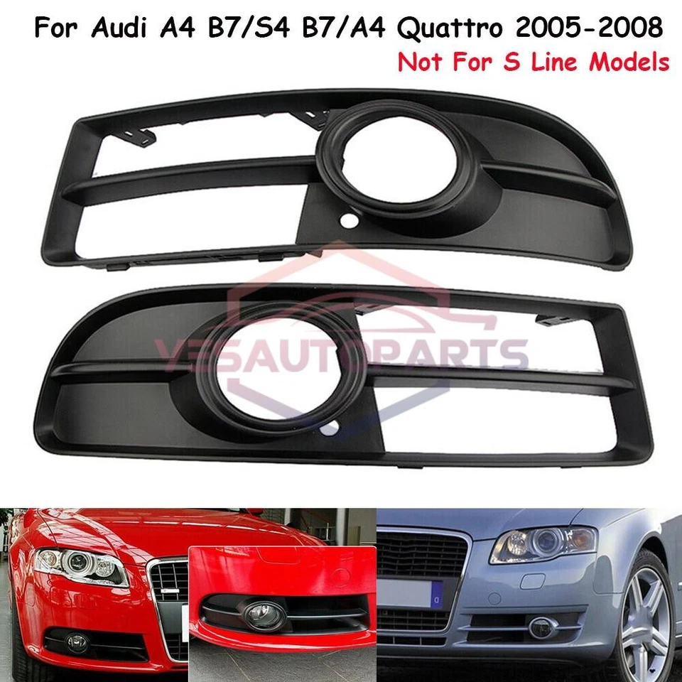 Par de luces antiniebla parrilla cubierta embellecedor para Audi A4 B7 S4 B7 A4 Quattro 2005-2007 Foto 1 de 4