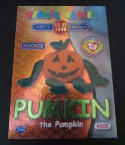 Ty Beanie Babies Series II S 2 Green ~ Birthday BBOC Card 268 Pumkin the Pumpkin - Picture 1 of 2