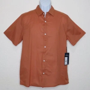 Kenneth Cole * Herren Kurzarm Button Down gerader Saum Hemd ~ Größe Medium - Bild 1 von 13