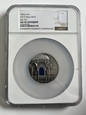 Palau 2016 Tiffany Jain Art 10 Dollars NGC MS70 2oz Silver Coin,BU - Image 1 of 2