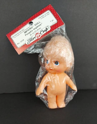 "MUÑECA IMPKINS Fibre Craft 4,5"" pulgadas #3318 cabello rubio ojos azules de colección nueva de stock" Foto 1 de 4