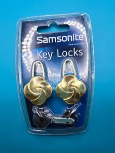 Samsonite Decorative Luggage Key Lock, Brass Finish, Set of 2 Locks; BRAND NEW - Picture 1 of 4