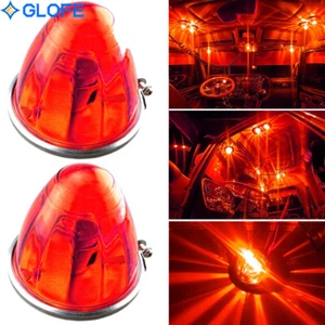 Watermelon Glass Flush Mount Incandescent Kit Semi Trucks Light Red -Set of 2 - Foto 1 di 12