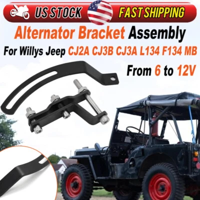 Alternator Bracket Assembly For Willys Jeep CJ2A CJ3B CJ3A MB L134 F134 Engines Foto 1 de 4