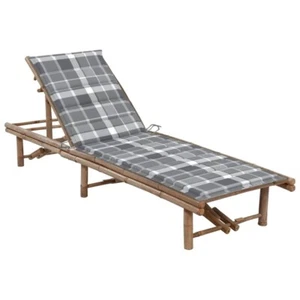 Garten-Sonnenliege mit Auflage Bambus - Bild 1 von 7