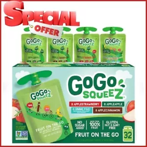 GoGo SqueeZ Applesauce, Apple/Cinnamon/Strawberry/GIMME Five (3.2 oz., 32 ct.) - Picture 1 of 6