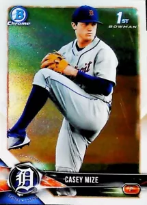 2018 1st Bowman Draft Chrome BDC-1 Casey Mize Rookie Card Detroit Tigers - Bild 1 von 2