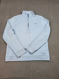 Vineyard Vines Quarter Zip Shirt Boy Large Blue Lightweight Whale Shirt Gorpcore - Picture 1 of 9