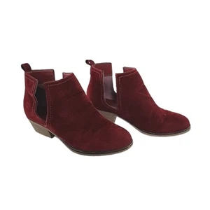 Olivia Miller Damen-Stiefeletten aus Kunst-Wildleder Größe 8,5 Slipper burgunderrot Schuhe - Bild 1 von 14