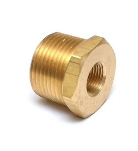 1 inch Male to 3/8 Female Npt Brass Pipe Reducer Bushing Fitting Water Fuel Gas  - Picture 1 of 7