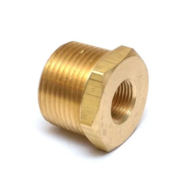 1 inch Male to 3/8 Female Npt Brass Pipe Reducer Bushing Fitting Water Fuel Gas  - Image 1 of 4