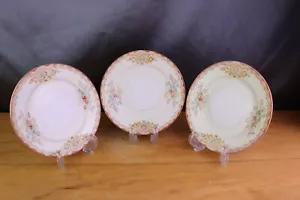 Vintage 3 Brotteller von GARDEN CHINA Made Japan Rostrand Floral  - Bild 1 von 7