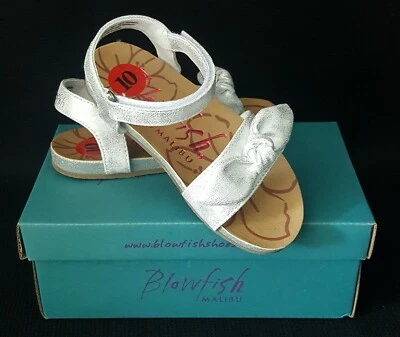 Blowfish Malibu "Gallea-T" Wht Meteorite Metallic Sandals Girl's Toddler Size 10 - Image 1 of 4