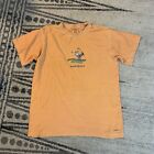 Life Is Good T-Shirt Y2k Short Sleeve Crew Neck Orange Sand Blast Golf Size M