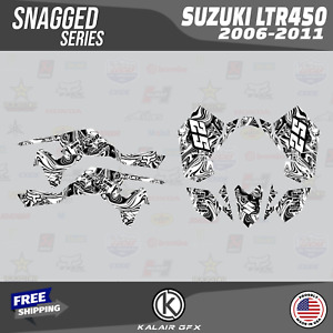 Graphics Kit for SUZUKI LTR450 (2006-2011) Snagged - White (16 Mil)