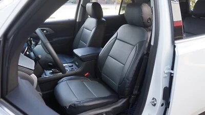 para GMC ACADIA 2017-23 IGGEE S. CUERO AJUSTE PERSONALIZADO 2 FUNDAS DE ASIENTO DELANTERAS 13 COLORES Foto 1 de 4