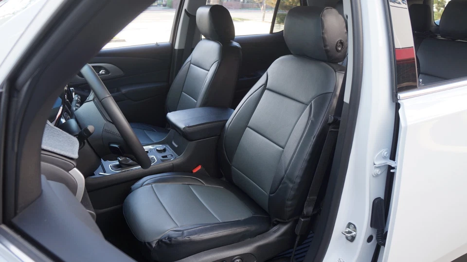 GMC ACADIA 2007-2014 IGGEE S. CUERO AJUSTE PERSONALIZADO 2 FUNDAS ASIENTO DELANTERO 13 COLORES Foto 1 de 4