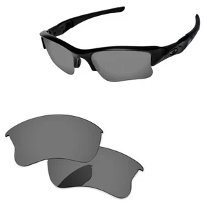 Lenslog Black Iridium Polarized Replacement Lenses For-Oakley Flak Jacket XLJ - Picture 1 of 6
