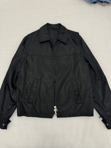 Autentica giacca Prada uomo nera nylon cerniera (cerniera rotta) taglia XS