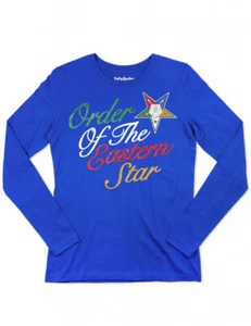 Order of the Eastern Star Blue Long Sleeve T-Shirt - Picture 1 of 1