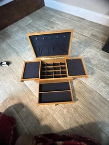 Vintage Jewelry Case by Lori Greiner “For Your Ease Only” Wood Jewelry  Storage - Picture 1 of 9