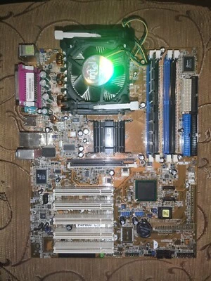 Motherboard Socket 478 i865PE ASUS P4P800 + CPU P4 2800MHZ+ RAM 1Gb + FAN Tested - Image 1 of 4