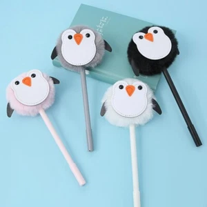4pcs Cute Bird Fluffy Pens Pom Pom Ballpoint Pens Birthday Carnival Halloween - Picture 1 of 5