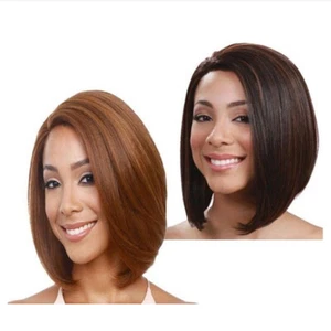 Short Bob Wig Women Straight Glueless Lace Front Human Hair - Picture 1 of 10