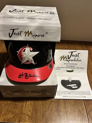 HANK BLALOCK CHARLOTTE RANGERS AUTO Mini Baseball Helmet JUST MINORS (385/600) - Image 1 of 4