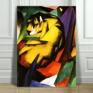 FRANZ MARC - Tiger - CANVAS ART PRINT POSTER - Abstract Cat - 24x16" - Picture 1 of 1
