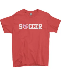 Soccer With Heart Youth T-Shirt Cute Valentine's Day Gift - Picture 1 of 12