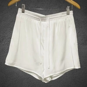 Princess Polly Women's White Lined Relaxed Shorts 6 Beach Summer Coastal Soft - Picture 1 of 9