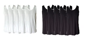 Herren Tanktop Unterhemd 5er-Pack Weiß, Schwarz Gr. M - Picture 1 of 3