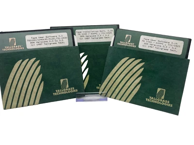 Lote de software de recuperación de copia de seguridad en cinta Tallgrass TG1040 AIPPC para DOS 1987 Foto 1 de 3