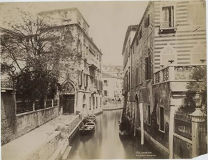 Foto Carlo Naya Palazzo Vanaxel Canal Venecia años 1870 - Imagen 1 de 2