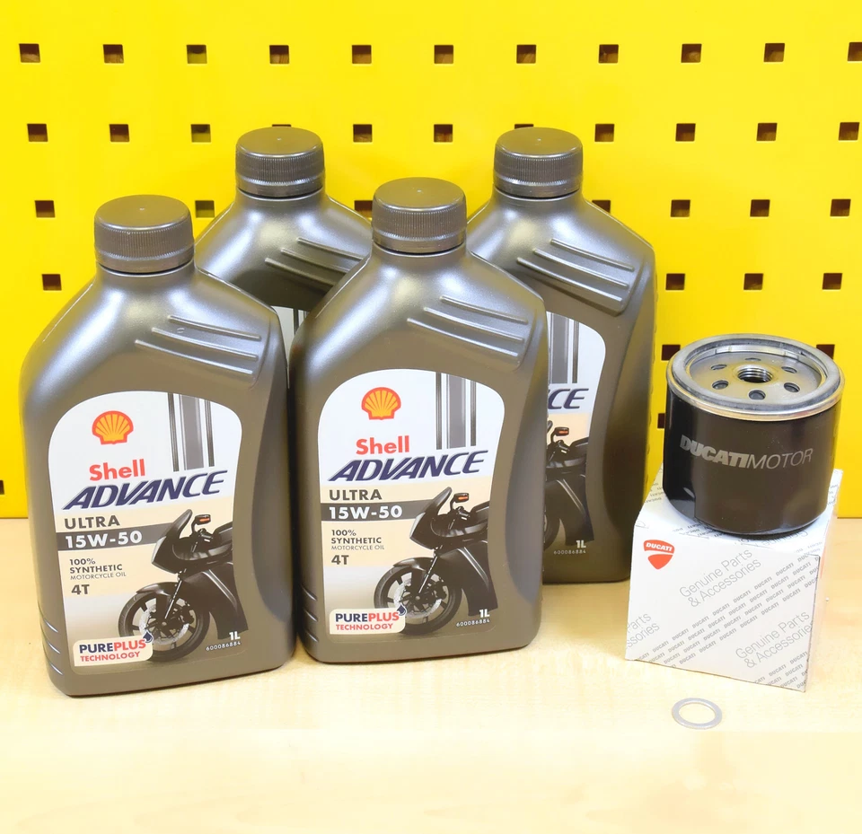 Set Cambio Olio Filtro Olio Originale Shell 15W50 Per: Ducati Monster 937 / + - Bild 1 von 1