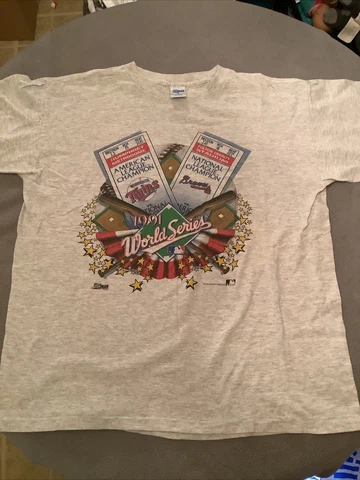 Vintage 1991 Braves / Twins World Series Single Stitched T-shirt Twins Size XL Cover