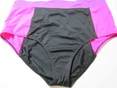 Beach Betty Womens Size XL Bikini Bottom Black/Fuchsia Brief Beachwear Swimwear - Image 1 of 4