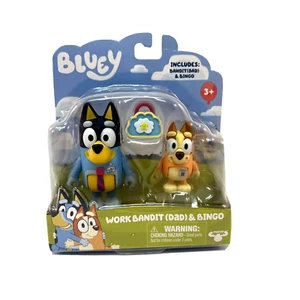 Bluey WORK BANDIT Dad and BINGO Figure Set - Picture 1 of 6
