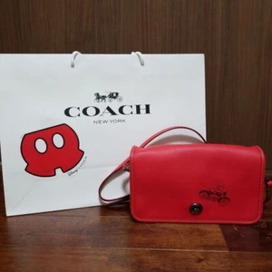 COACH x Disney Mickey Mouse Leather Crossbody Bag Adjustable Shoulder Strap JPN - Picture 1 of 10