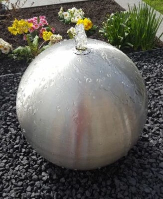Kugelbrunnen 40 cm Edelstahl matt gebürstet incl. LED Komplettset Brunnenkugel - Bild 1 von 4