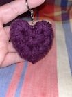 Handmade Crocheted Puff Heart Keychains