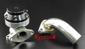 38MM 10 PSI External Turbo Stainless Steel Wastegate W/Dump Pipe Black II M - Picture 1 of 11