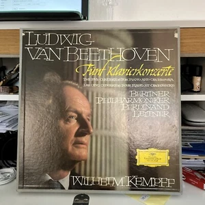 BEETHOVEN FÜNF KLAVIERKONZERTE 4 LP BOX WILHELM KEMPFF 351f - Bild 1 von 2
