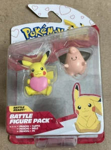 Pokemon Valentine Battle Figure Pack Pikachu & Cleffa - New 2024 - Picture 1 of 4
